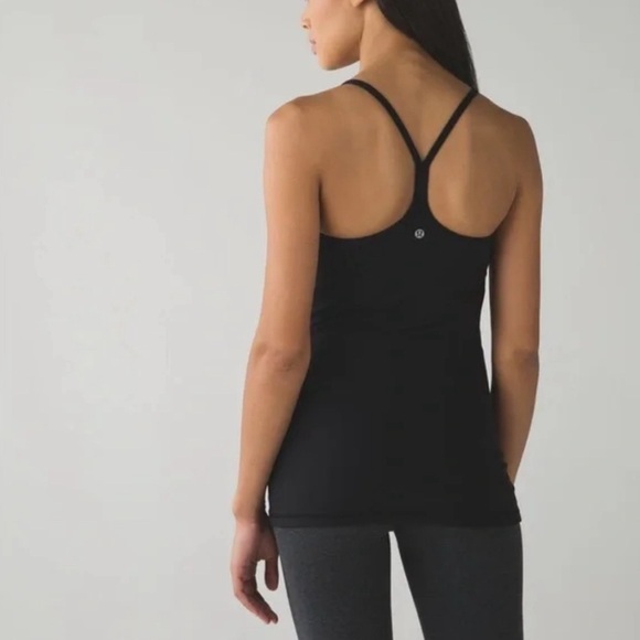 lululemon athletica Tops - LULULEMON BLACK POWER Y TANK SIZE 4